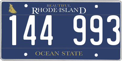 RI license plate 144993