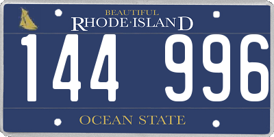 RI license plate 144996