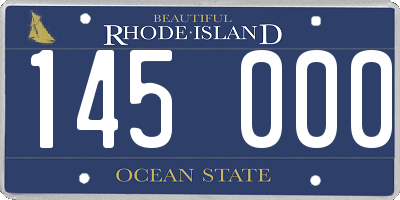 RI license plate 145000