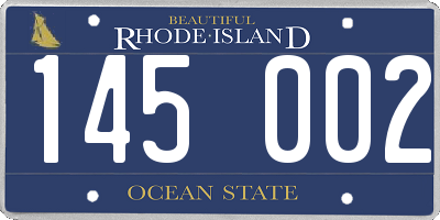 RI license plate 145002