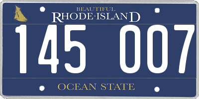 RI license plate 145007