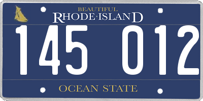 RI license plate 145012