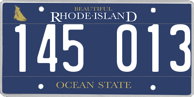 RI license plate 145013