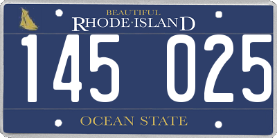 RI license plate 145025