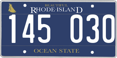 RI license plate 145030