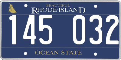 RI license plate 145032