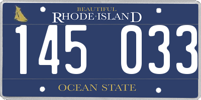 RI license plate 145033