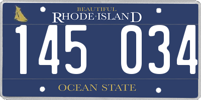RI license plate 145034