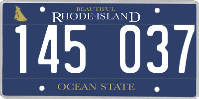 RI license plate 145037