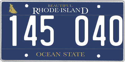 RI license plate 145040