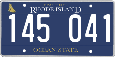 RI license plate 145041
