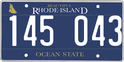 RI license plate 145043