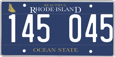 RI license plate 145045
