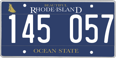 RI license plate 145057