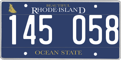 RI license plate 145058
