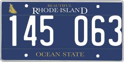 RI license plate 145063