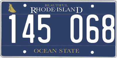 RI license plate 145068