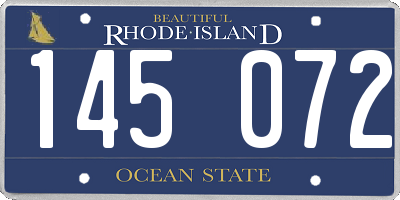 RI license plate 145072