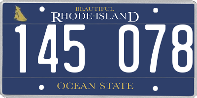 RI license plate 145078