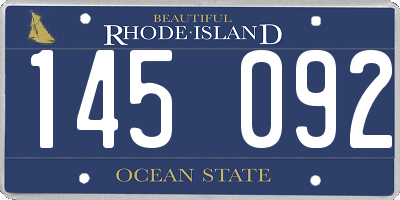 RI license plate 145092