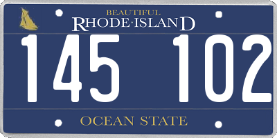 RI license plate 145102