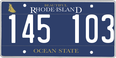 RI license plate 145103