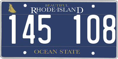 RI license plate 145108