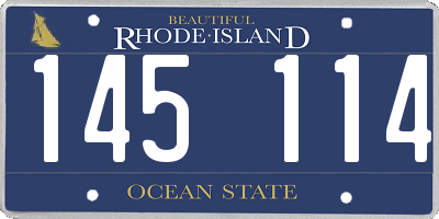 RI license plate 145114