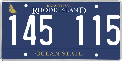 RI license plate 145115