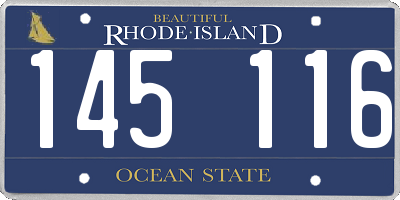 RI license plate 145116