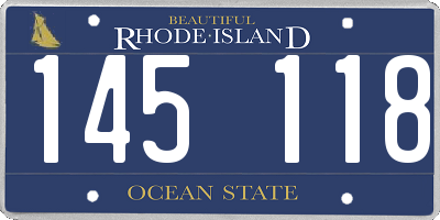 RI license plate 145118