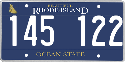 RI license plate 145122