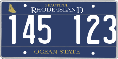RI license plate 145123