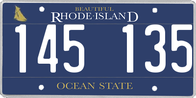 RI license plate 145135