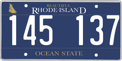 RI license plate 145137