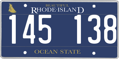 RI license plate 145138