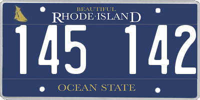 RI license plate 145142