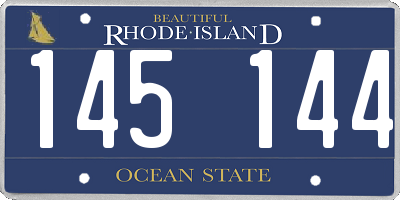 RI license plate 145144