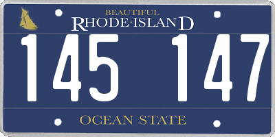 RI license plate 145147
