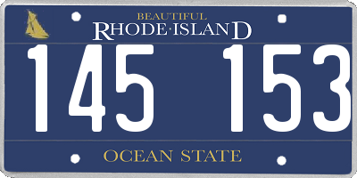 RI license plate 145153