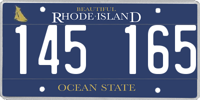 RI license plate 145165