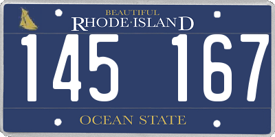 RI license plate 145167