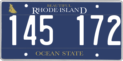 RI license plate 145172