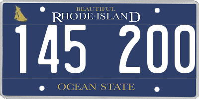 RI license plate 145200