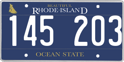 RI license plate 145203