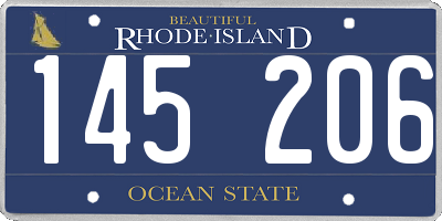 RI license plate 145206