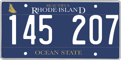 RI license plate 145207