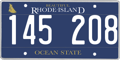 RI license plate 145208