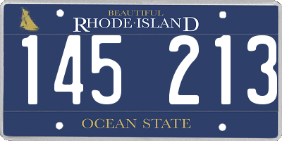 RI license plate 145213