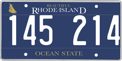 RI license plate 145214